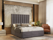 Lorna Panel Line Divan Bed Base and Headboard With Optional Storage Drawers