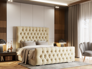 Pandora Spanish Upholstered Chesterfield Bed Frame With Optional Storage