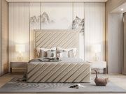 Eleanor Diagonal Panel Upholstered Bed Frame with Optional Storage