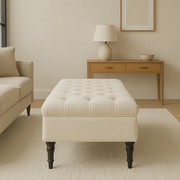 The Sloane Footstool Ivory
