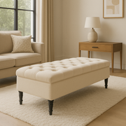 The Sloane Footstool Ivory